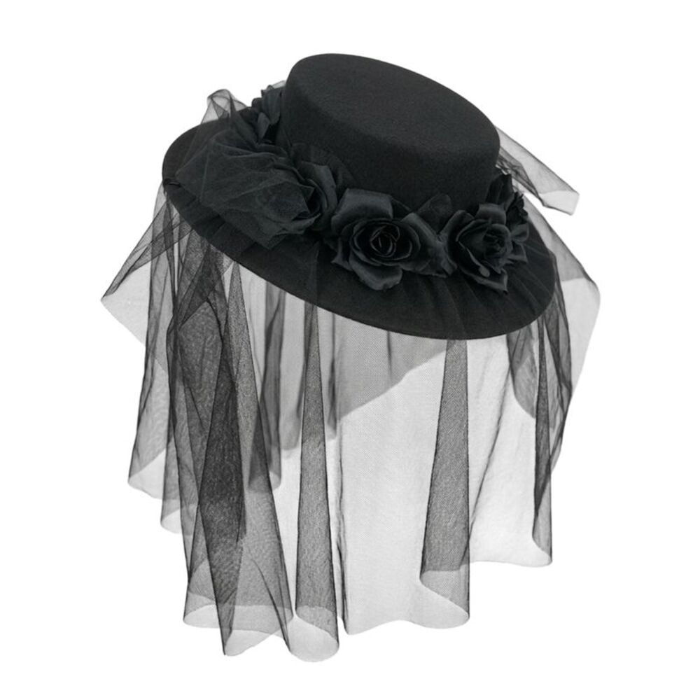 Smiffys Womens/Ladies Gothic Funeral Hat / Black